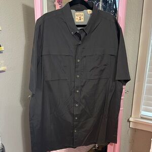RedHead Men's Casual Button Down Shirt - Dark Gray